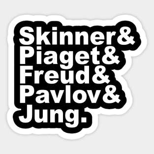 Famous Psychologists Funny Helvetica List Sticker